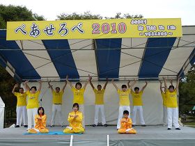 '在「和平与爱2010」活动上功法表演'