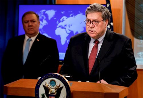 '图1：美国司法部长巴尔（William Barr）'